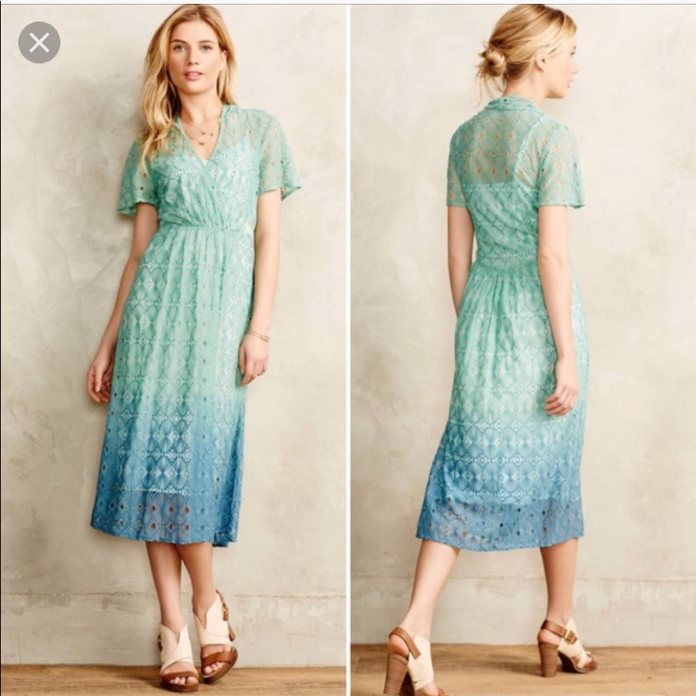 Anthropologie lace ombré midi dress. Sz 2